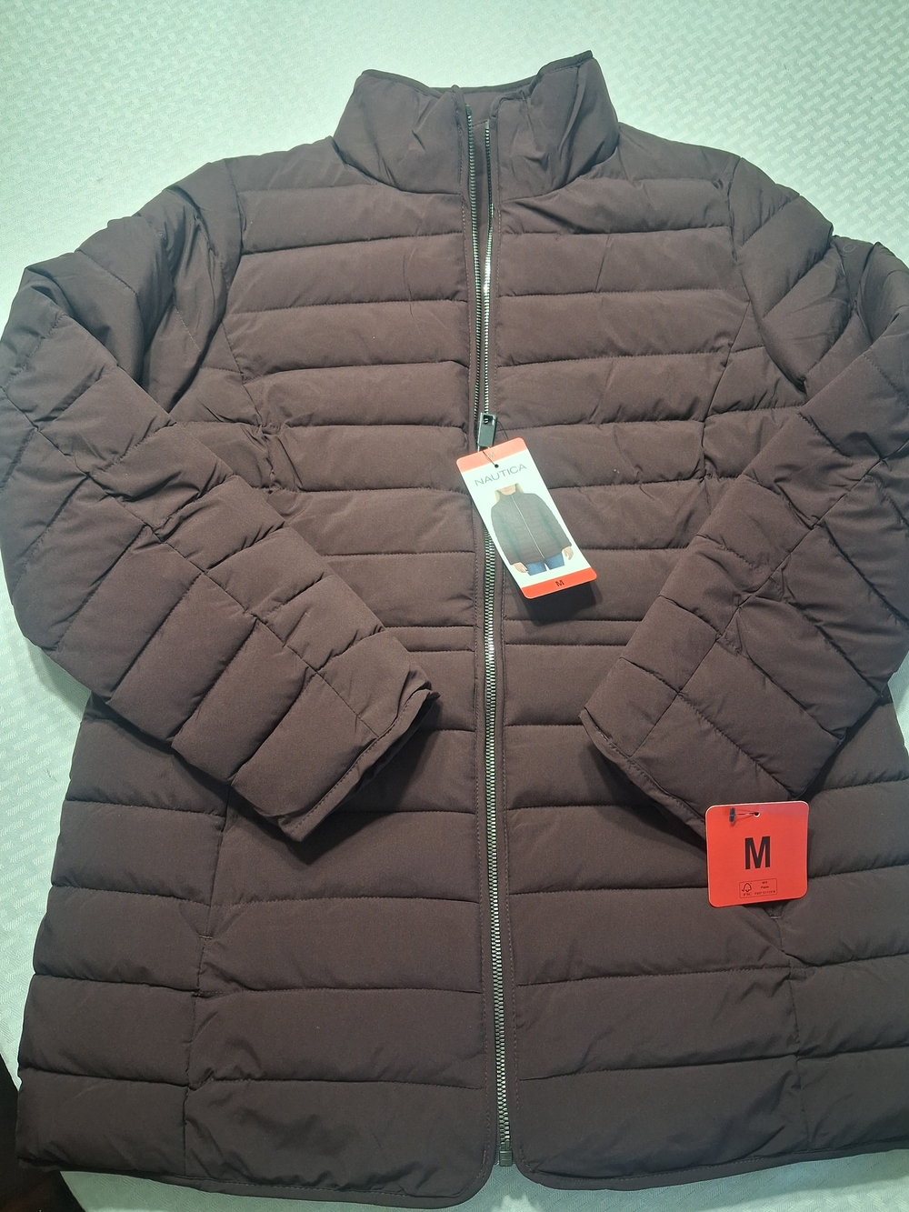 Nautica Women's Maroon Quilted Puffer Jacket. Classic And Versatile. NWT.